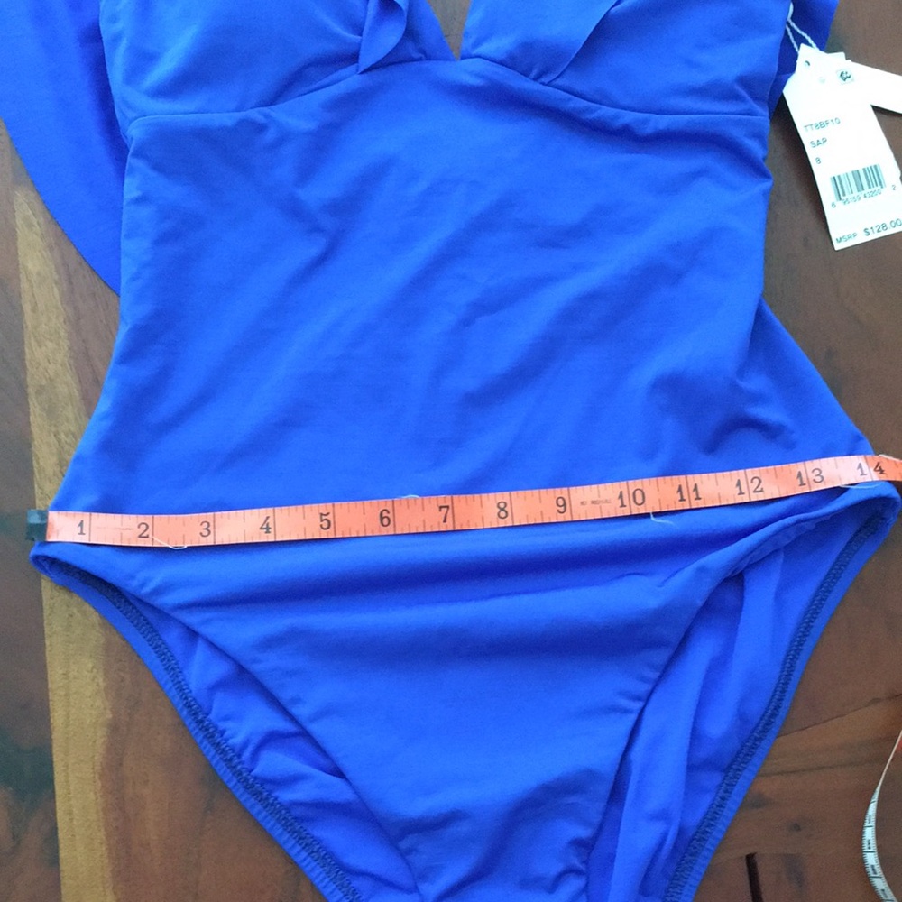 NWT Trina Turk one piece ruffle trim swimsuit S M 6 8 - Picture 11 of 15
